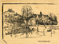 103814 Gezicht over de Catharijnesingel te Utrecht op de Tolsteegbrug met op de achtergrond links de huizen aan de ...
